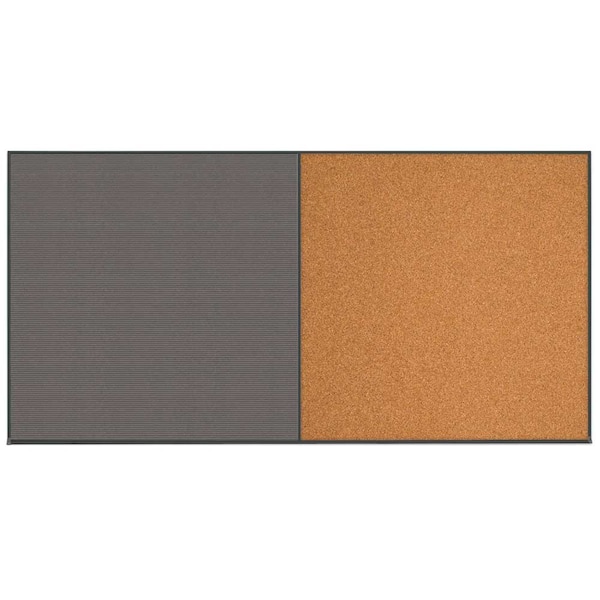 Enclosed Corkboard, 1 Door, 60"x36", 4" Fra, UV3410-BLACK-SURF